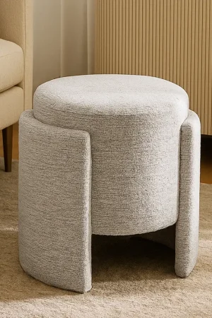Petit Prix Pouf chiné 'Noe' gris et beige